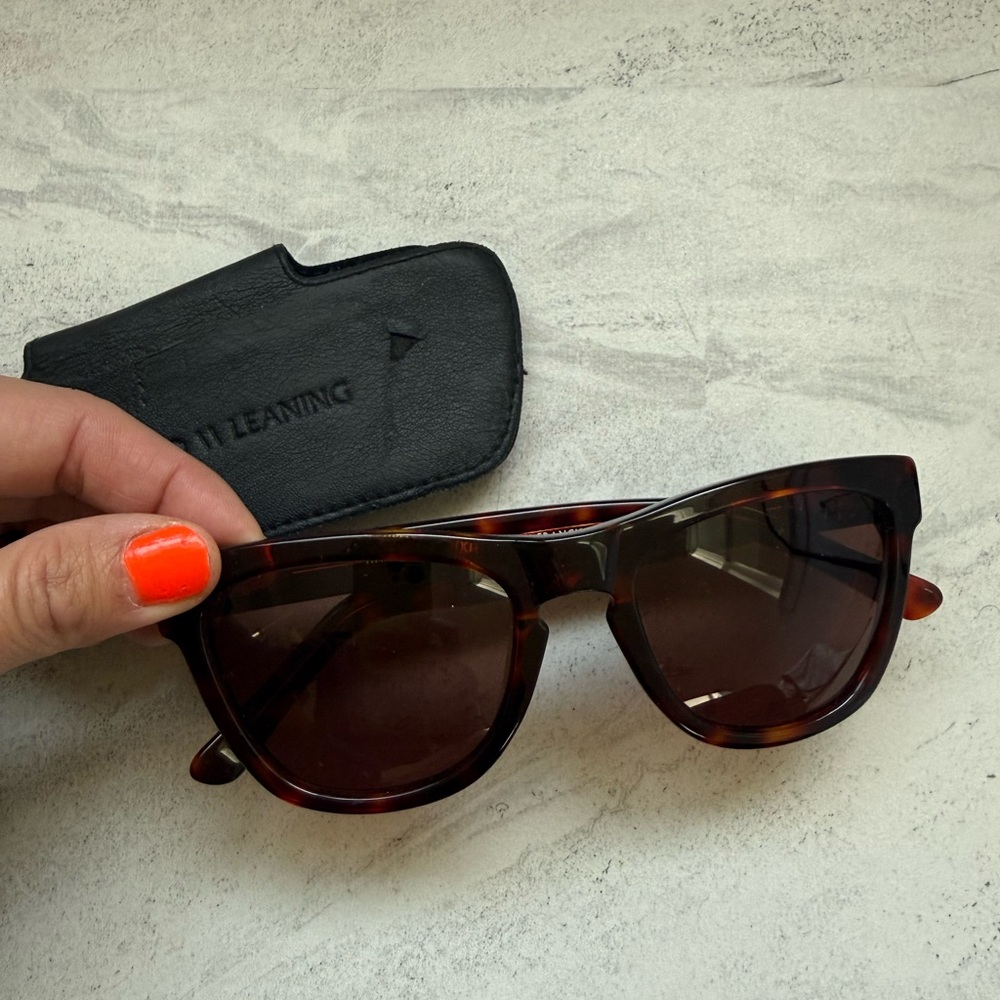 Westward Leaning Black Leather Sunglass Case